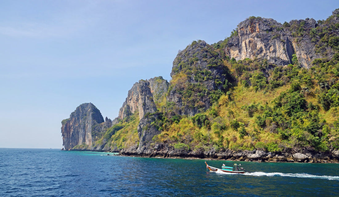 A traditional boat in Thailand’s Phi Phi islands.